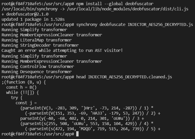 Deobfuscate with Synchrony